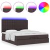 vidaXL Ottoman-Bett mit Matratzen & LEDs Dunkelbraun 200x200 cm Stoff