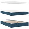 vidaXL Ottoman-Bett mit Matratzen & LEDs Dunkelblau 140x200 cm Samt