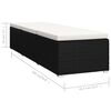 vidaXL Sonnenliege mit Auflage und Teetisch Poly Rattan Schwarz