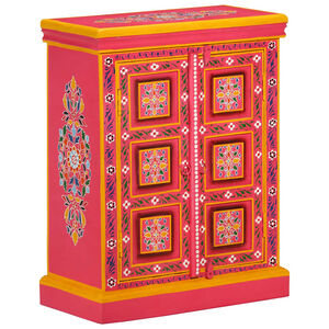 vidaXL Sideboard Massivholz Mango Rosa Handbemalt