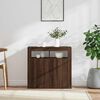 vidaXL Sideboard mit LED-Beleuchtung Braun Eichen-Optik 80x35x75 cm
