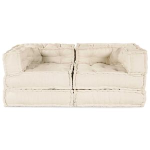 vidaXL Modulares Sofa 2 pcs Creme 140 x 70 x 56 cm Stoff