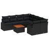 vidaXL Garten-Sofa-Set 9 pcs Schwarz