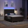 vidaXL LED Boxspringbett mit Matratze Dunkelbraun 160 x 200 cm Stoff