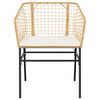 vidaXL 3-tlg. Garten-Essgruppe mit Kissen Braun Poly Rattan Glas