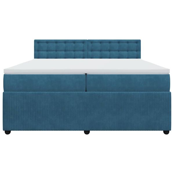 vidaXL Boxspringbett mit Matratze Blau 200x200 cm Samt