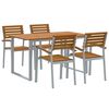 vidaXL Garten Essgruppe 5 Stk. Grau Massivholz Akazie