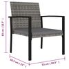 vidaXL 5-tlg. Garten-Essgruppe Poly Rattan Grau