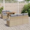 vidaXL Garten-Sofa-Set mit Kissen 6 pcs Beige und Hellgrau