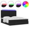 vidaXL Ottoman-Bett mit Matratze & LEDs Schwarz 160x200 cm Stoff