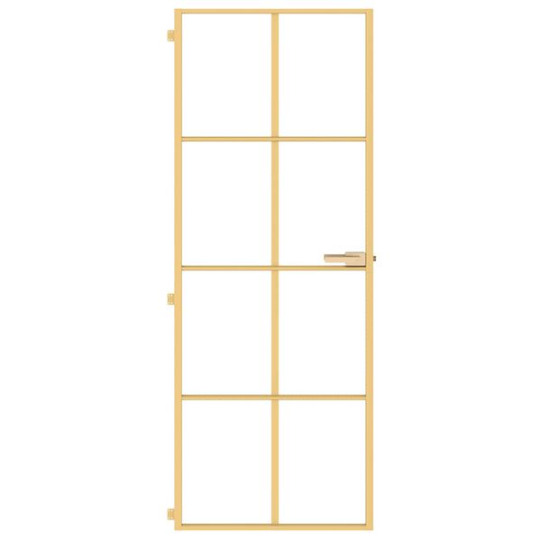 vidaXL Innent&uuml;r Schlank Golden 76x201,5 cm Hartglas und Aluminium