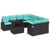 vidaXL Garten-Sofa-Set 9 stk. Schwarz Poly Rattan