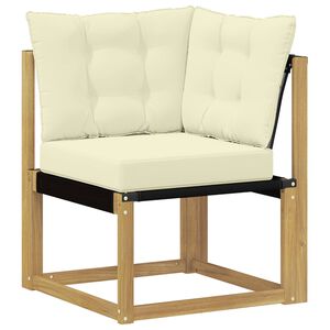 vidaXL Outdoor Ecksofa Massivholz Akazie und Textilene Stoff Wei&szlig;