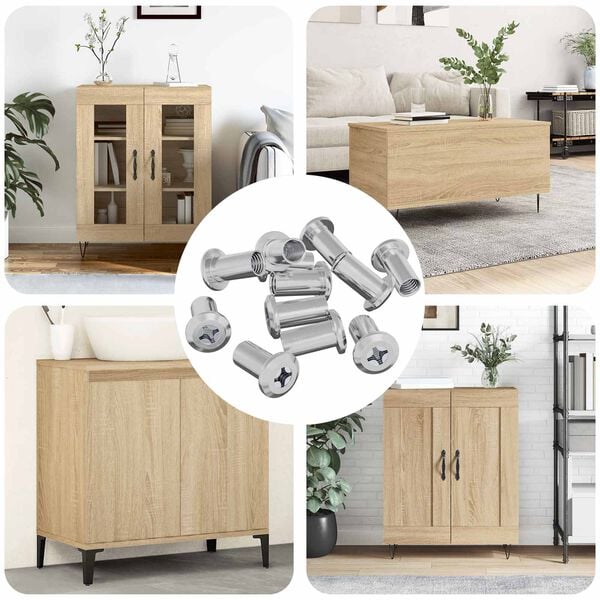 vidaXL Sicherungsmutter 12 pcs Nickel M6 x 25 mm Stahl