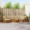 vidaXL Ecksofa Set mit Kissen 9 pcs Natur und Beige Massivholz Akazie