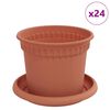 vidaXL Blument&ouml;pfe 24 pcs Ziegelrot &Oslash; 12,5 x 10 cm Kunststoff