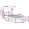 vidaXL Massivholzbett ohne Matratze 75x190 cm Kiefernholz