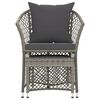 vidaXL 2-tlg. Garten-Lounge-Set mit Kissen Grau Poly Rattan