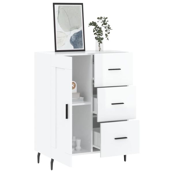 vidaXL Sideboard Hochglanz-Wei&szlig; 69,5x34x90 cm Holzwerkstoff