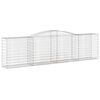 vidaXL Gabione mit Hochbogen 400x50x100/120 cm Verzinktes Eisen