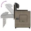 vidaXL Gartenbank Verstellbar mit Kissen Grau Poly Rattan
