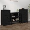 vidaXL Sideboards 2 Stk. Schwarz 40x35x80 cm Massivholz Kiefer