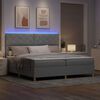 vidaXL LED Boxspringbett mit Matratze Hellgrau 200 x 200 cm Stoff