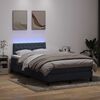 vidaXL Boxspringbett mit Matratze & LED Dunkelgrau 120x220 cm Samt