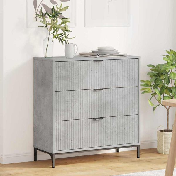 vidaXL Sideboard Beton Grau 79,5 x 33 x 82 cm Holzwerkstoff