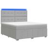 vidaXL LED Boxspringbett mit Matratze Hellgrau 160 x 200 cm Stoff