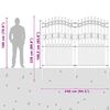 vidaXL Gartenzaun Grau 240 x 228 cm Pulverbeschichteter Stahl