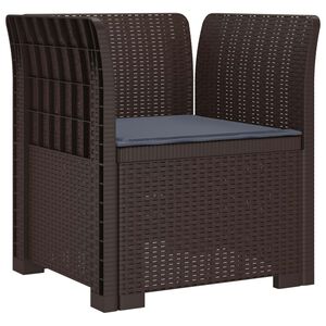 vidaXL 1-Sitzer Sessel mit Kissen Rattan-Look PP Braun