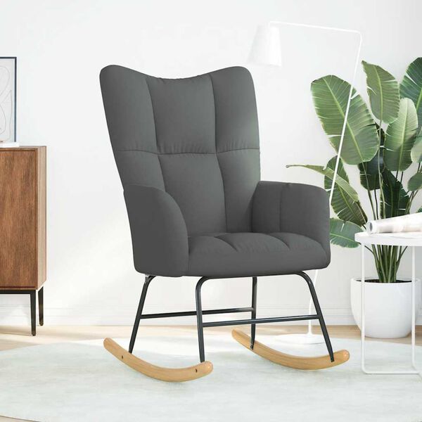vidaXL Schaukelstuhl Dunkelgrau Stoff