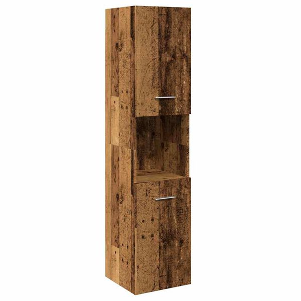 vidaXL Bad-Hängeschrank Altholz-Optik 30x30x130 cm Holzwerkstoff