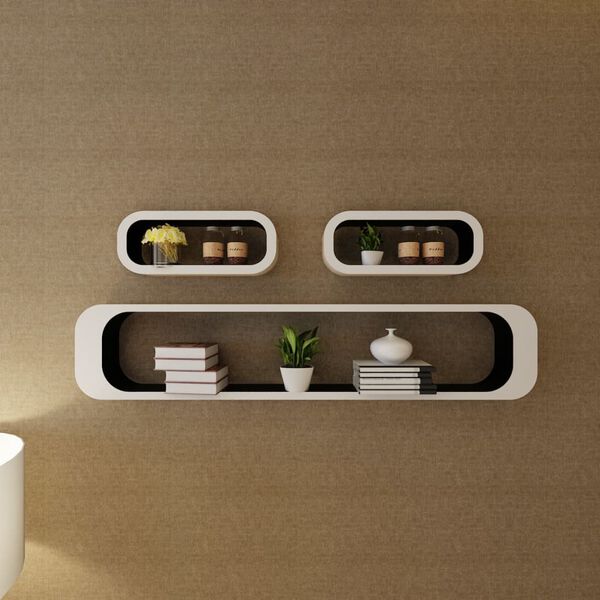 vidaXL Wandregale Regalwürfel 6 Stk. Schwarz und Weiß