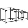 vidaXL Satztische 3 Stk. mit Glasplatte Transparent Stahl