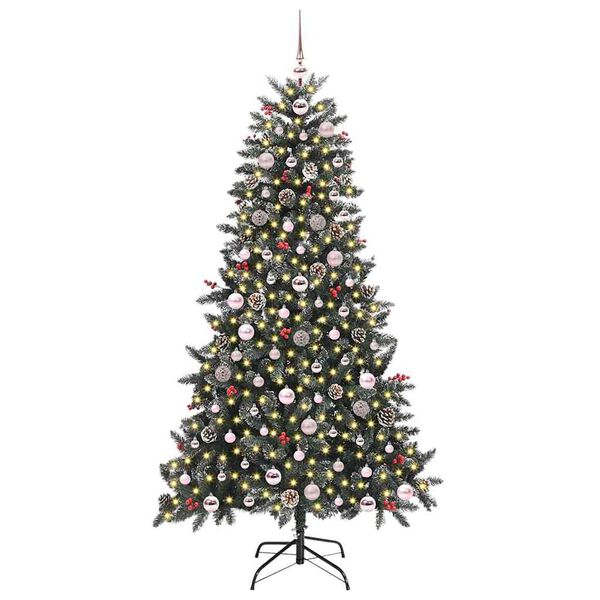 vidaXL K&uuml;nstlicher Weihnachtsbaum Gr&uuml;n 180 cm PVC, Plastik und Stahl