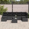 vidaXL Sofa Set mit Kissen mit Speicher 8 pcs Schwarz Poly-Rattan