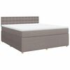 vidaXL Boxspringbett mit Matratze Taupe 180x200 cm Stoff