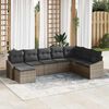 vidaXL Sofa Set mit Kissen 8 pcs Grau Poly-Rattan