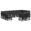 vidaXL Outdoor-Sofagarnitur Schwarz und Dunkelgrau Polyester