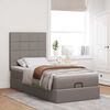vidaXL Ottoman-Bett mit Matratze & LEDs Taupe 90x190 cm Stoff