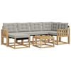 vidaXL Outdoor-Sofagarnitur mit Kissen 7 pcs Wei&szlig; und Hellgrau