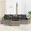 vidaXL Garten-Sofa-Set mit Speicher 5 pcs Grau Poly Rattan