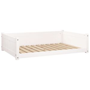 vidaXL Hundebett Wei&szlig; 105,5x75,5x28 cm Massivholz Kiefer