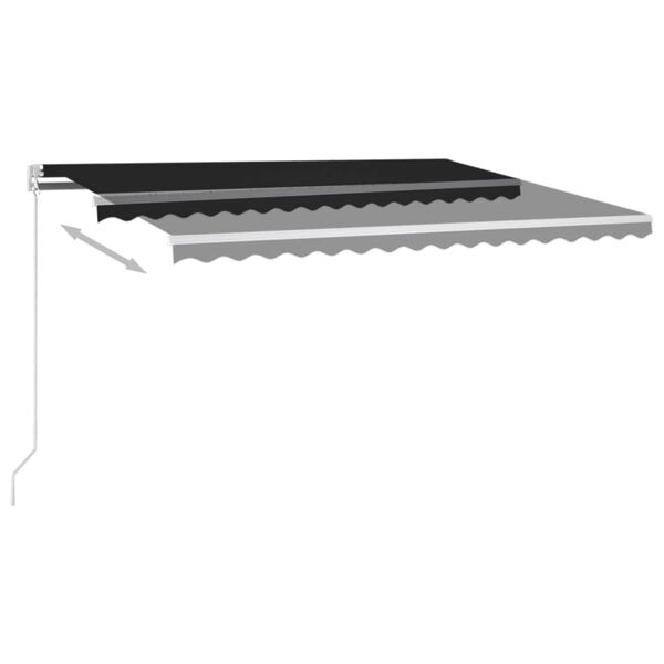 vidaXL Markise Manuell Einziehbar mit LED 450x350 cm Anthrazit