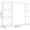 vidaXL Bad-Spiegelschrank Grau Sonoma 80x20,5x64 cm Holzwerkstoff