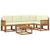 vidaXL Outdoor-Sofagarnitur 6 pcs Natur und Creme Massivholz Akazie