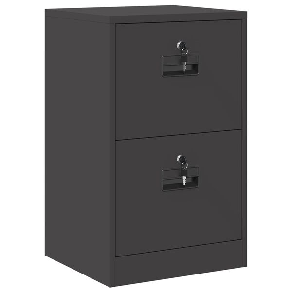 vidaXL Aktenschrank Schwarz 44 x 50 x 106,5 cm Kaltgewalzter Stahl