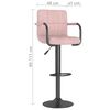 vidaXL Barhocker 2 Stk. Rosa Samt